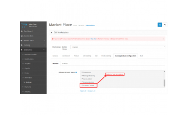 Marketplace Seller Customization Options Marketplace Seller Customization Options